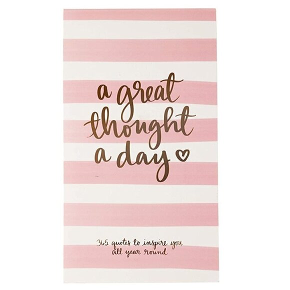 ECCOLO Dayna Lee | Thought a Day Big Pad 365 Quotes Pink White Stripes - Picture 1 of 7